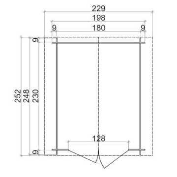 Casetta Hobby in Perlina d'Abete Naturale 198x248cm: Pareti Preassemb