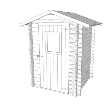Casetta Hobby in perlina d'abete naturale 146x146cm: pareti preassemb