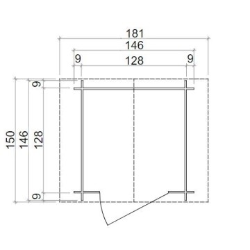 Casetta Hobby in perlina d'abete naturale 146x146cm: pareti preassemb