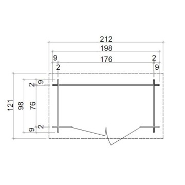 Casetta Hobby monofalda in abete naturale 198x98cm: pareti preassembl