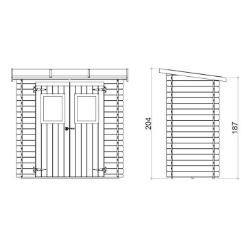 Casetta Hobby monofalda in abete naturale 198x98cm: pareti preassembl