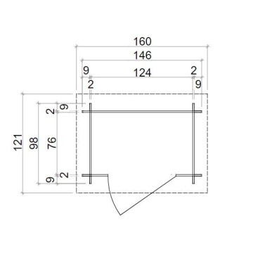 Casetta Hobby monofalda preassemblata in perlina d'abete naturale 146