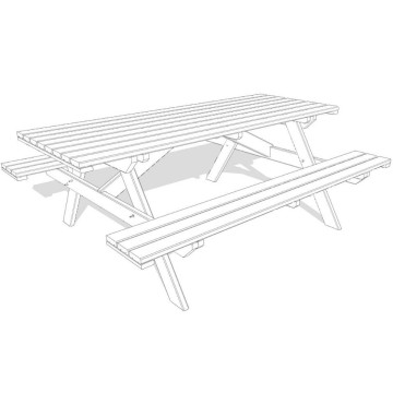 Tavolo pic nic all'aperto per momenti conviviali di dimensioni 179x15