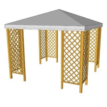 Gazebo Fox JT40 Pocket - Copertura in PVC resistente - 300x300 cm