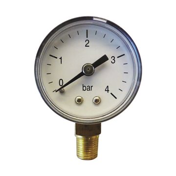 Manometro di Ricambio per Regolatori GPL Ø 1/8" Posteriore – Scala 0÷4 bar – Cod. 030166