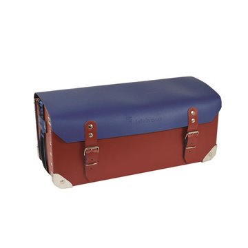 Borsa mercurio borsa cuoio blu/rossa cm 46