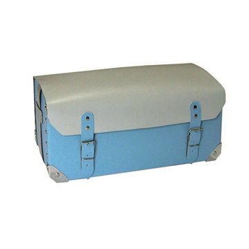 Borsa giove borsa cuoio grigio/azzurra cm. 46