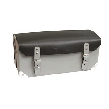 Borsa plutone borsa cuoio nero/grigia cm 46