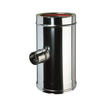 Raccordo a "t" 90° mf - inox/inox coassiale - ridotto l 244 mm tee inox dp isolata 300int-350est-at 150