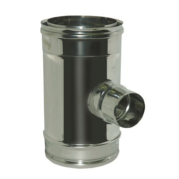 Raccordo tee 90° aria tee inox dp aria 90g d180/200 uscita 80g ps