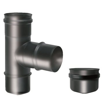 Raccordo a "t" 90° fmm - acciaio 0.8 con tappo cieco - l 220 mm racc."t" 90° dn80 c/tappo cieco fmm