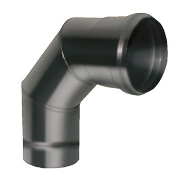 Curva a 90° mf - acciaio 0.8 con ispezione curva a 90°con ispezione d.100 sp.0,8 nero smaltato