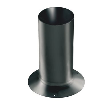 Raccordo unico con rosone - acciaio 0.8 l 145 mm racc.unico con rosone d.100-d.est 180mm sp.0,8 nero smaltato