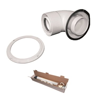 Kit coassiale - pps / pvc kit coax pp/pvc-kit7 scarico a parete per caldaie a condensazione 60/100