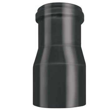 Raccordo - acciaio 0.8 l 165 mm aumento di sezione da 80m x 100f sp.0,8 nero smaltato