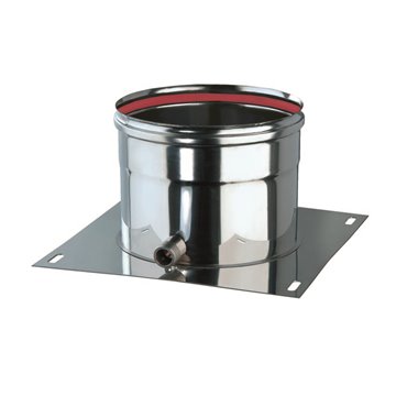 Piastra di base scarico laterale f - inox l 160 mm piastra base d 200