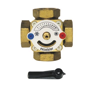 Valvola Miscelatrice 4 Vie 1" FF Rotore Farfalla 12,5kW PN6 | Idrobay