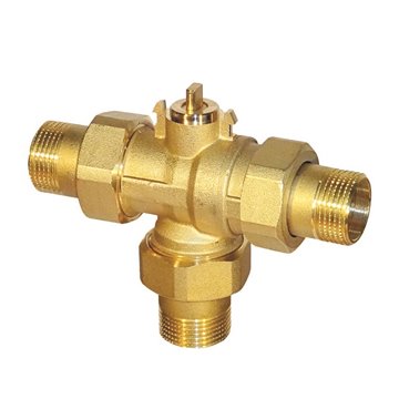 Valvola a sfera a 3 vie a tre fori valv.sfera 3 vie 1/2" attac.a bochettone