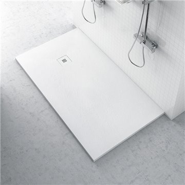 Piatto doccia zero mineral plane zero-piatto doccia 2000x1100 bianco in mineral plane con griglia in tinta