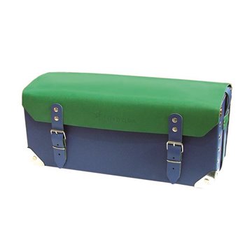 Borsa saturno borsa cuoio verde/blu cm 46